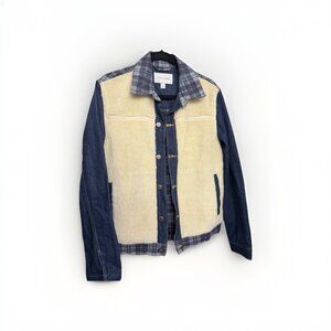 Sun & Stone Size Small Denim, Plaid, And Sherpa Jacket